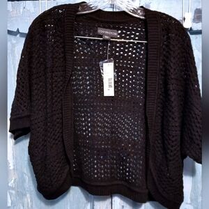 Covington Black Open-Knit Women's Shrug XL